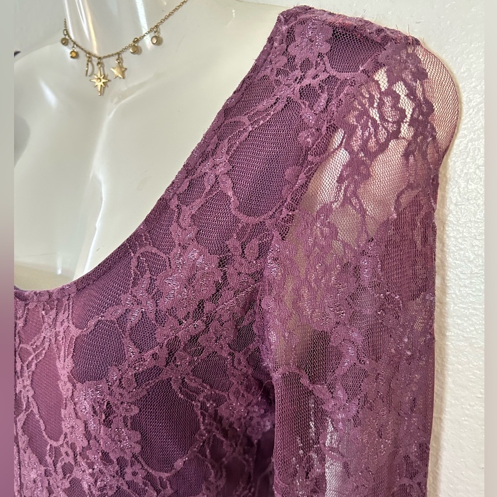 v i n t a g e :: lace Layered 90s Grunge fit and flare Dress contempo casuals - Picture 4 of 6